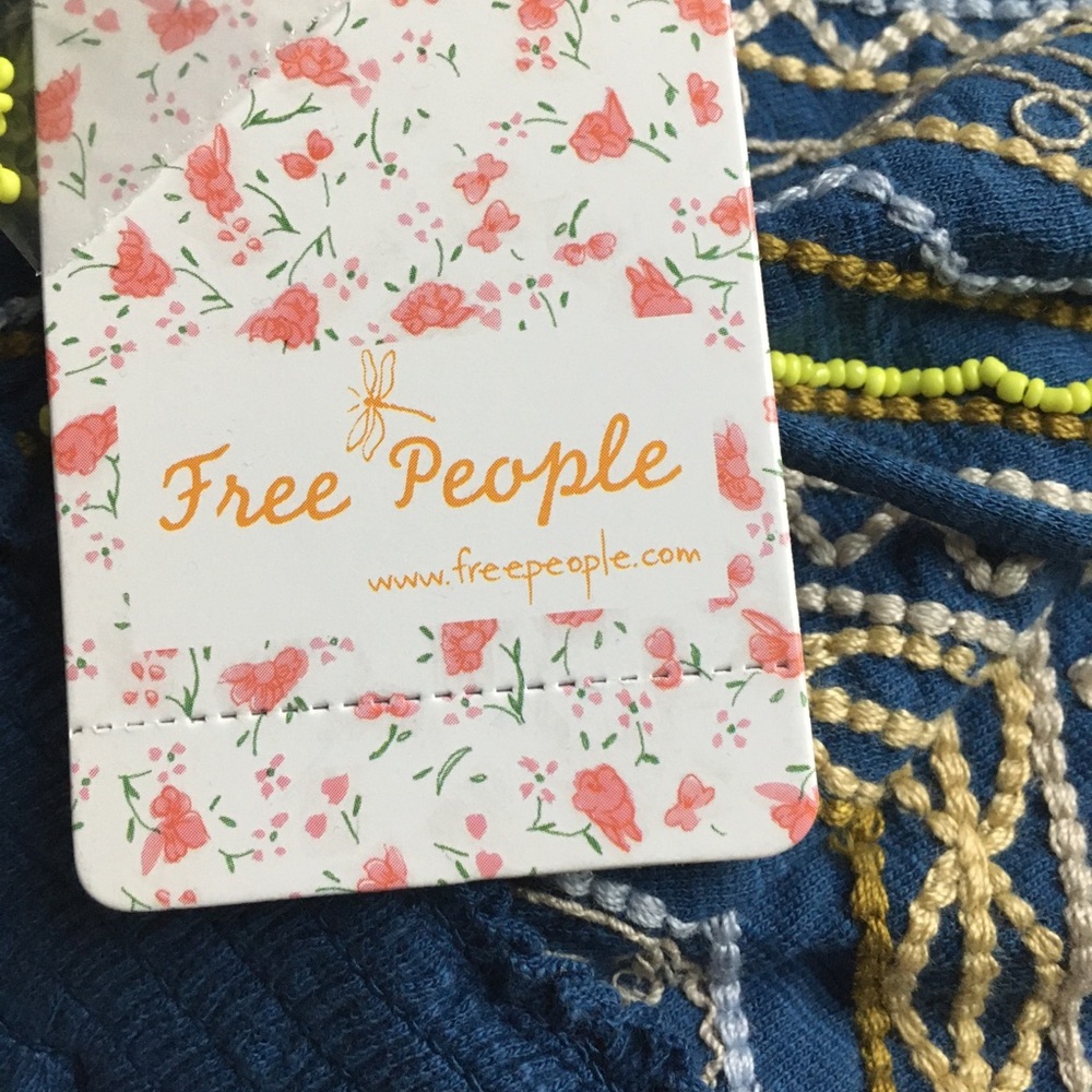 Free People smocked embroidered halter tank top - Picture 8 of 12